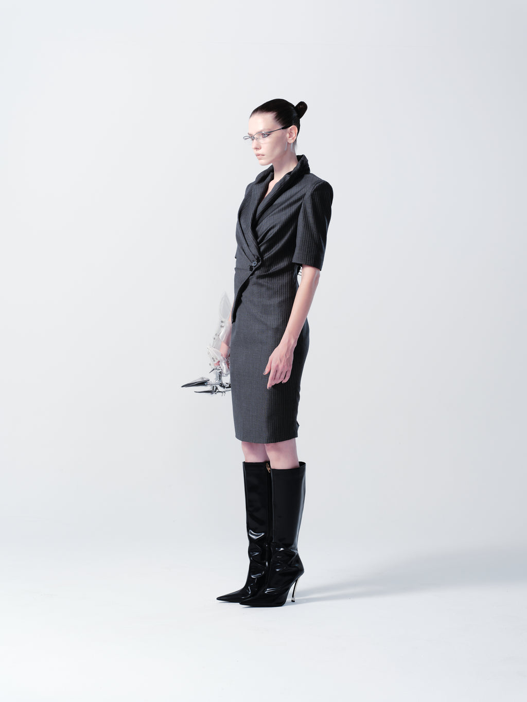 WIDE COLLAR BODYSUIT DRESS