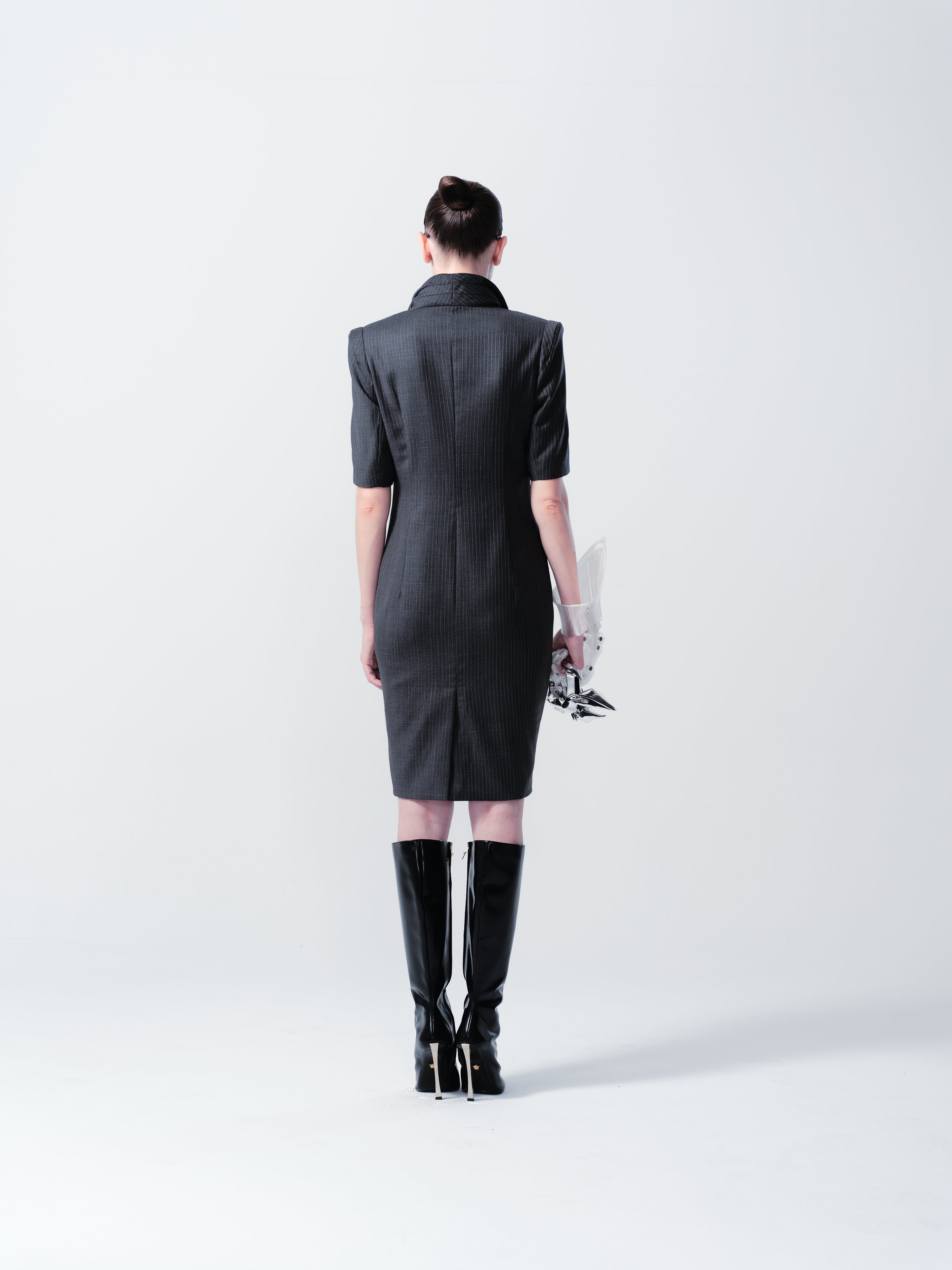 WIDE COLLAR BODYSUIT DRESS