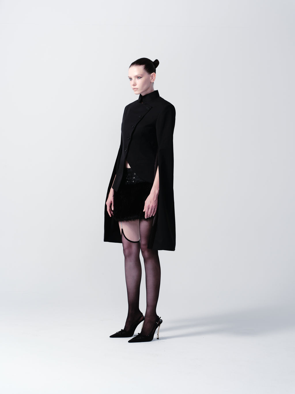 SNAKESKIN LEATHER & FUR SKIRT