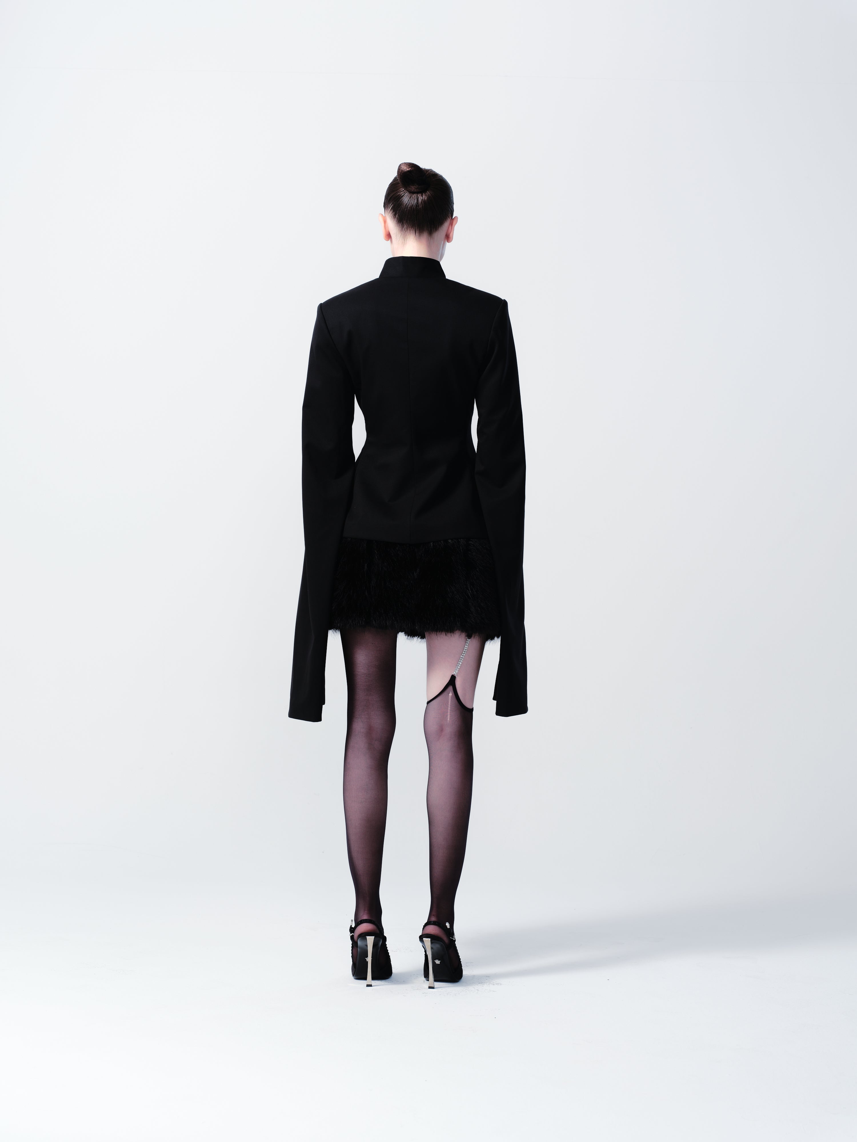 SNAKESKIN LEATHER & FUR SKIRT