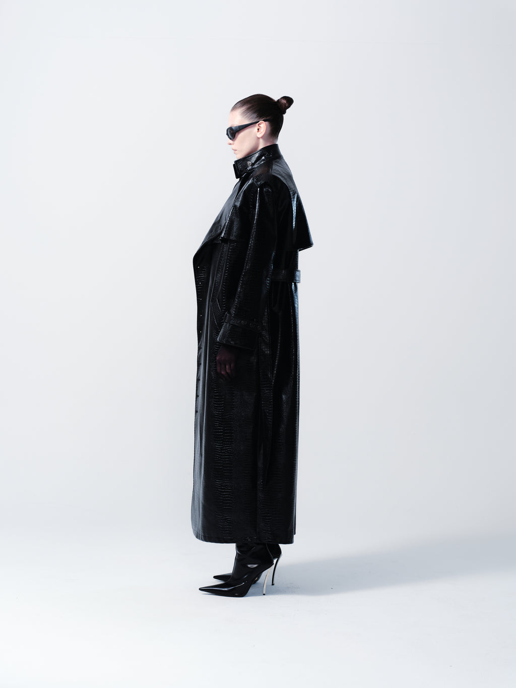 SNAKESKIN LEATHER TRENCHCOAT