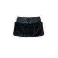 SNAKESKIN LEATHER & FUR SKIRT
